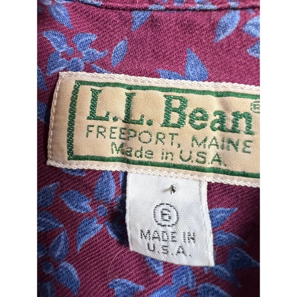 VTG LL Bean cotton floral blouse US made cottagecore prairie SM whimsy retro - Picture 4 of 7